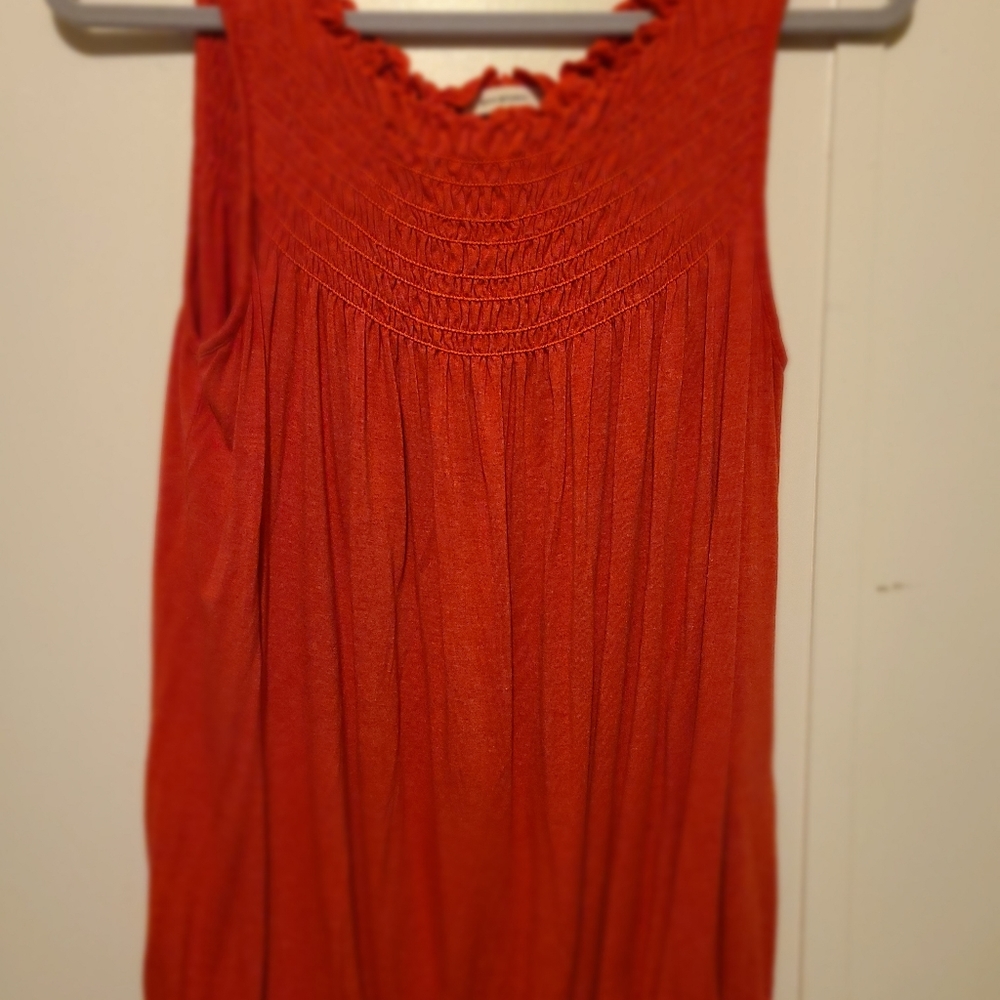 Stretch sleeveless XL max studio dark coral top